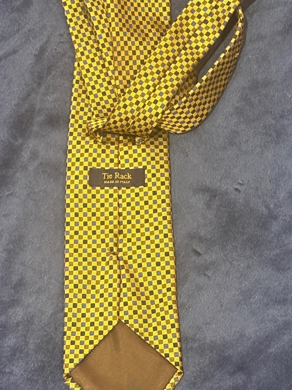 Vintage Tie Rack 100% Silk Tie -Gold Made In Italy